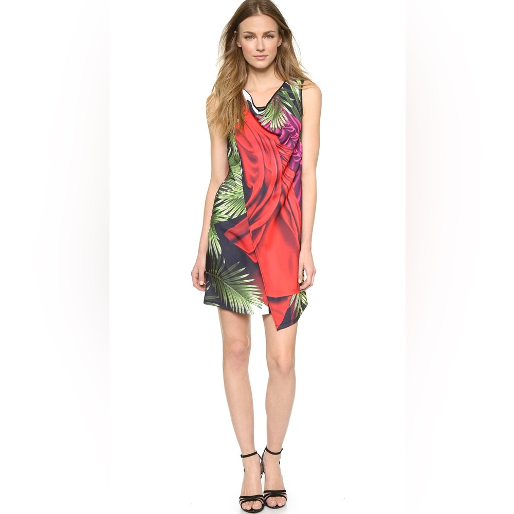 Clover Canyon Women's Saffron Sash Asymmetric Mini Dress, Multi, Small